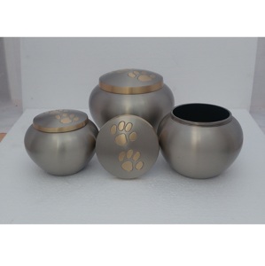 Urna para cenizas de mascotas Urnas con estampado de pata para animales Tamaño de metal Personalizado Precio al por mayor Suministros funerarios Urna Cremación para animales - Product Image 5