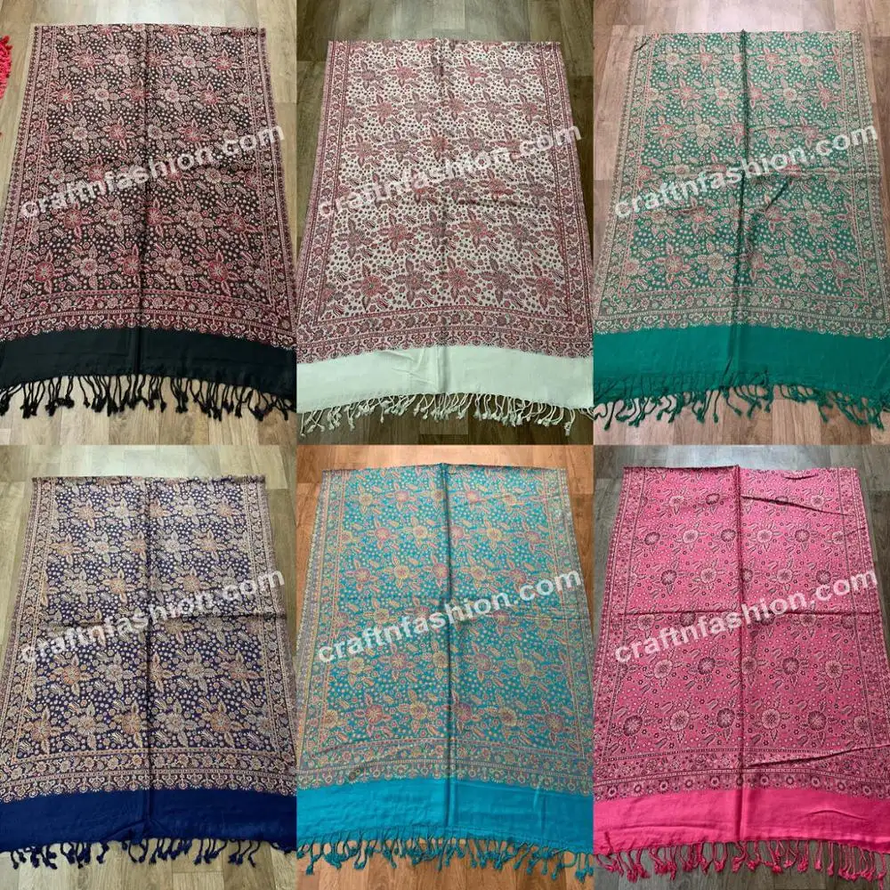 Women's Modal Silk Kani Stoles - Winter Special Embroidered Kani Scraf-Stole-Shawl-Neck Wrap -Long Scarves - Modal Pattern Stole