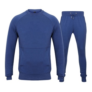 Ensemble de survêtements en coton vintage personnalisé pour hommes-Streetwear grande taille avec sweat-shirt à col rond et pantalon de survêtement - Product Image 3