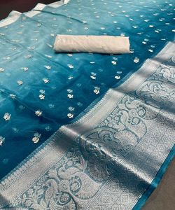Banarasi soie saris fête porter mariage indien ApparelGarment - Product Image 1