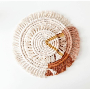 Handmadeเครื่องดื่มPlacematผ้าฝ้ายเชือกMacrame Coasters - Product Image 1