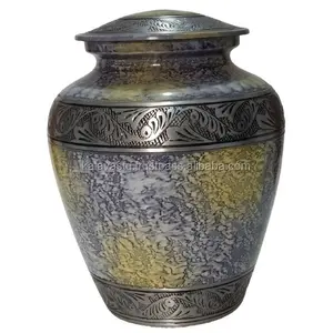 Metal ürünler antika kaplama ile urns yetişkin külleri için cenaze mezar Columbarium veya ev kremasyon çömleği