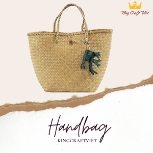 Vente en gros de sac à main d'été vietnamien en paille sac en jonc de mer avec poignée sac fourre-tout en jonc de mer naturel fait à la main tendance du Vietnam - Product Image 3