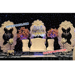งานแต่งงานที่ทันสมัยตกแต่งเวทีที่สวยงามแกะสลักไฟเบอร์แผงฉากหลังงานแต่งงานล่าสุดตกแต่งแผง - Product Image 1