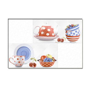 Beveled White Subway Tile Backsplash Kitchen Shower Italian Digital Printed Glossy Ceramic Wall Tiles Lifetime Warranty - Product Image 1