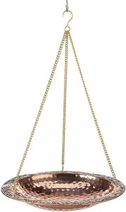 Alimentador de baño de pájaros martillado de cobre puro colgante para decoración del hogar - Product Image 3