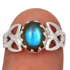 Natural Gemstone <b>Celtic</b> Labradorite Oval Shape <b>Ring</b> Wholesale Gemstone Fine Jewellery <b>Ring</b> 925 Solid Sterling <b>Silver</b> <b>Ring</b> - Product Image 1
