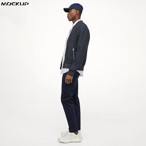 Veste bomber en satin pour homme, hiver, logo personnalisé, broderie OEM, veste de baseball légère, poignets côtelés, vente en gros - Product Image 3