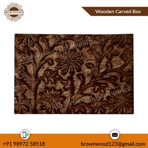 Caja de madera tallada floral de calidad superior, caja de madera de mango de diseño personalizado para almacenamiento, recuerdo y uso de decoración a precio mayorista - Product Image 3