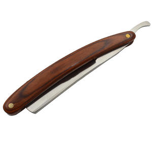Instrumentos de belleza para hombre, afeitadora de barba Manual, cortador de bordes rectos, cuchillo de barbero, mango de madera de acero inoxidable plegable - Product Image 4