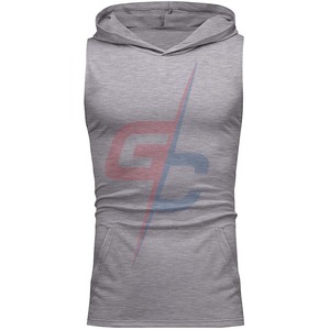 Wholesale High Quality Unisex <b>Summer</b> Workout Hooded Tank Tops Oversized Bodybuilding Muscle Cut for Gym <b>Hoodies</b> - Product Image 4