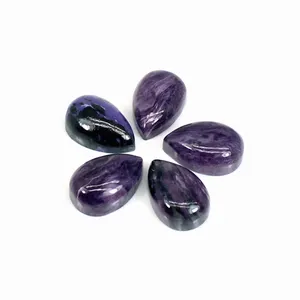 Russian Charoite 8x12mm Pear Cabochon 3.75 Cts