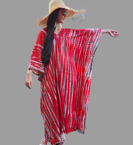 2026 Attractive Handmade 100% Rayon Fabric Tie Dye Women Long Sleeves <b>Kaftan</b> Summer Long <b>Beach</b> Ladies <b>Kaftan</b> - Product Image 4