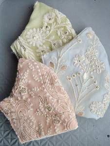 2025 beaux accessoires de visage de concepteur avec paillettes Resham et broderie Zari pour le mariage et la fête - Product Image 2