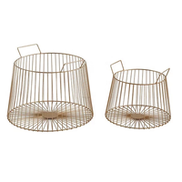 Paniers en métal multifonctionnels modernes avec finition laiton pour le rangement des vêtements et des jouets dans la chambre, la cuisine, la salle de bain et le salon