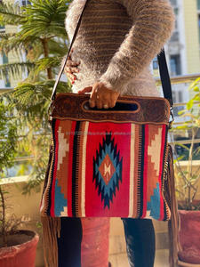 Nuevo bolso occidental hecho a mano con flecos, manta Azteca para SILLÍN, bolsos con tirantes, bolsos bohemios con estilo Vintage de gran venta para mujer - Product Image 5