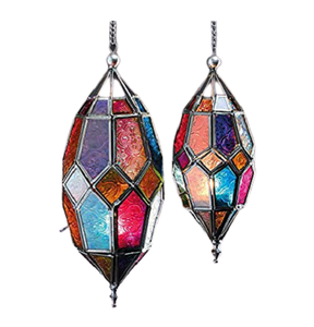 Lot de 2 lanternes marocaines design en métal et verre, lanterne de taille et de forme personnalisées pour décoration de mariage - Product Image 6