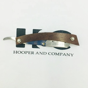 Top Trend Darks Brown Color Coating High Quality Pakka Wood Handle Barber <b>Straight</b> Shaving <b>Razor</b> With Wood Handle - Product Image 4