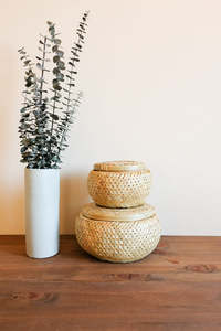 LA LUNE NESTED BAMBOO <b>BASKET</b> SET WITH LIDS BAMBOO NESTING LIDDED <b>BASKET</b> SET BIN OR <b>STORAGE</b> <b>BASKET</b> - Product Image 2
