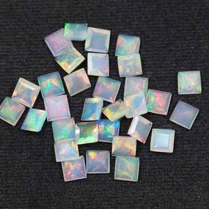 7mm naturel éthiopien opale facette carré coupe gros calibré lâche pierre précieuse fabricant acheter maintenant au prix d'usine en ligne - Product Image 1