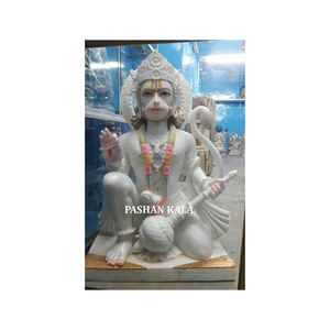 แฮนด์เมดที่สวยงามโบราณหินอ่อนหนุมานรูปปั้น - Product Image 1