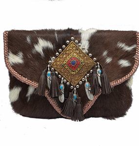 Sacoche à main moderne en fourrure véritable, sac à main marron pour femmes, nouvelle collection - Product Image 1