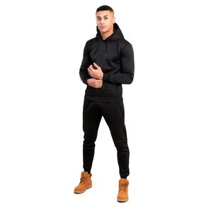 2025 nuevo color negro gimnasio fitness pullover canguro bolsillo hombres deporte chándal personalizado 100% poliéster polar logotipo personalizado Hombre Trajes - Product Image 1