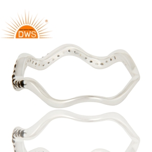 Anillo de plata de ley hecho a mano, anillo de media eternidad, Gema de espinela negra, joyería de plata al por mayor - Product Image 3