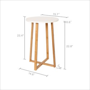 Modern Style <b>Round</b> Wood <b>Side</b> End <b>Table</b> for Dining Bedroom Balcony or Family Office-Wholesale Price - Product Image 2
