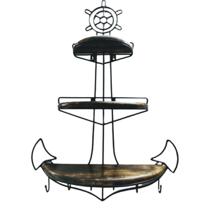 Estante de metal de un solo nivel más popular, estante de almacenamiento para bebidas con forma de ancla personalizable montado en la pared, decoración moderna para el hogar - Product Image 6