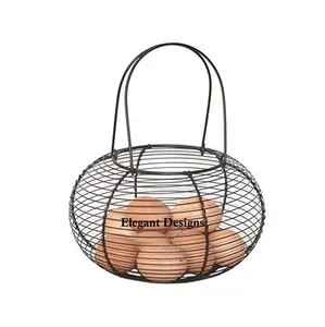 Round Shape Egg Wire Basket Antique Designer Handmade Wire Basket Superior Quality Kitchen Egg Basket At Reasonable Price
