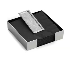 Atractivo servilletero en metal galvanizado con acabado Gris de primera calidad, perfecto para vajilla de interior y exterior - Product Image 5