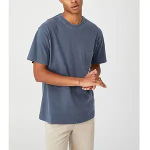 Camiseta holgada con detalles de bolsillo, con cuello redondo Camiseta holgada, estilo sin cordones, manga corta, bolsillo en el pecho - Product Image 1