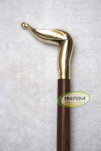 Shisham Wood <b>Walking</b> <b>Stick</b> with Polished Brass Derby Handle and Brown Shaft | Classic Decorative Cane for Hiking and Outdoor Use - Product Image 3