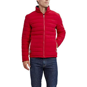 Chaqueta acolchada para hombre con diseño de bloque de color Chaqueta de burbuja para hombre con capucha extraíble y cuello alto - Product Image 1