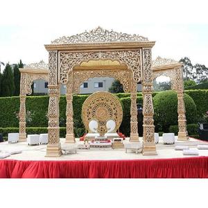 Mandapตกแต่งงานแต่งงานกลางแจ้งที่สวยงามบอลลีวูดชุดMandapทองที่น่าสนใจ - Product Image 1
