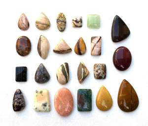 Magnifique ensemble de 23 pièces de cabochons en jaspe naturel multi-formes lisses pierres précieuses en vrac perles de pierre de qualité incroyable en gros - Product Image 3