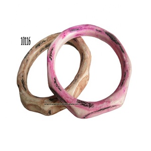 Pulseras de madera hechas a mano para mujer y niña, brazaletes con dos colores en forma octogonal - Product Image 1