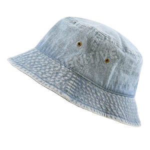 Chapeau seau décontracté en sergé de coton avec logo imprimé personnalisé pour hommes Tissu denim avec visière Style le plus récent pour la pêche en plein air aussi pour les enfants - Product Image 4