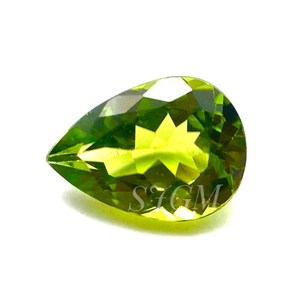 Piedra preciosa PERIDOT Natural cortada en Pera de 4X6mm de alta calidad, piedra suelta facetada, certificado IGI por pieza, precio al por mayor de fábrica - Product Image 1