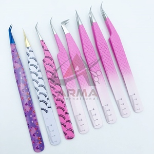 แหนบปลายแหลมสำหรับต่อขนตาแหนบทำจากสเตนเลสเคลือบสีออมเบรคุณภาพระดับมืออาชีพตามสั่ง - Product Image 1