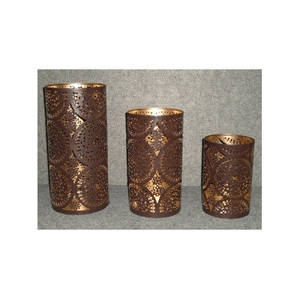 Linterna de vela redonda de Metal antigua, con el mejor diseño de corte, decoración moderna para el hogar, soporte de luz de té de hierro - Product Image 3