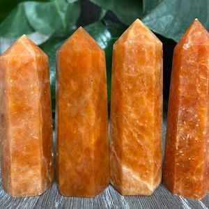 Torre de piedra lunar naranja, torre de piedra lunar pulida PREMIUM, NATURAL, nueva - Product Image 1