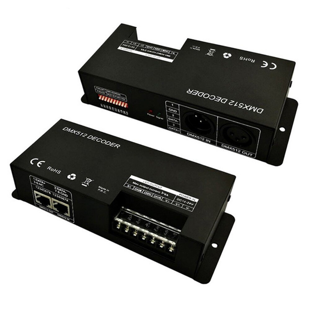 DMX 512 3CH 4CH X 8A Decoder DMX LED Controller 3 Channel 4 Channel Driver RGB RGBW LED Tape DC 12V-24V High Quality DMX Decoder