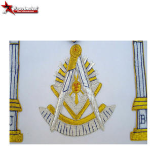 Handmade Masonic Grand Lodge Master Regalia Bullion Wire <b>Aprons</b> Embroidery Customized Color Size OEM/ODM Available <b>Novelty</b> Gifts - Product Image 4