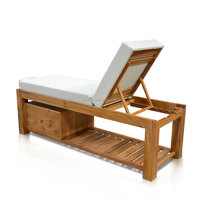 Lit de massage en bois massif, couleur teck naturel, 1 pièce