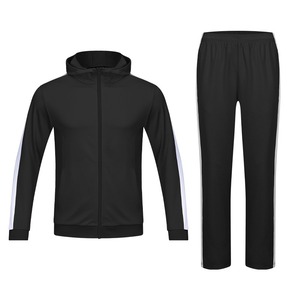 Chándal blanco y negro de dos tonos de alta calidad para hombre, ropa de calle dividida, chándales de jogging ajustados, conjuntos de 2 piezas para gimnasio - Product Image 6