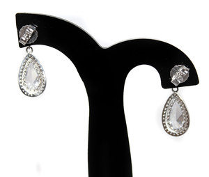 New Arrival Cubic Zircon Gemstone 925 <b>Solid</b> Sterling <b>Silver</b> Handmade Women Teardrop Romantic Drop <b>Earrings</b> Jewelry for Wholesale - Product Image 4
