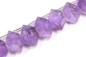 18 pièces de pierres précieuses en améthyste rose naturelle, forme hexagonale, non traitée, pierre brute coupée à la main, fabrication de bijoux faits à la main - Product Image 2
