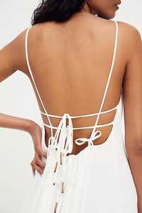 Precio más bajo 2025 mujeres sin mangas suelto liso 100% rayón sin espalda señoras Maxi vestidos Casual playa vestidos largos - Product Image 4